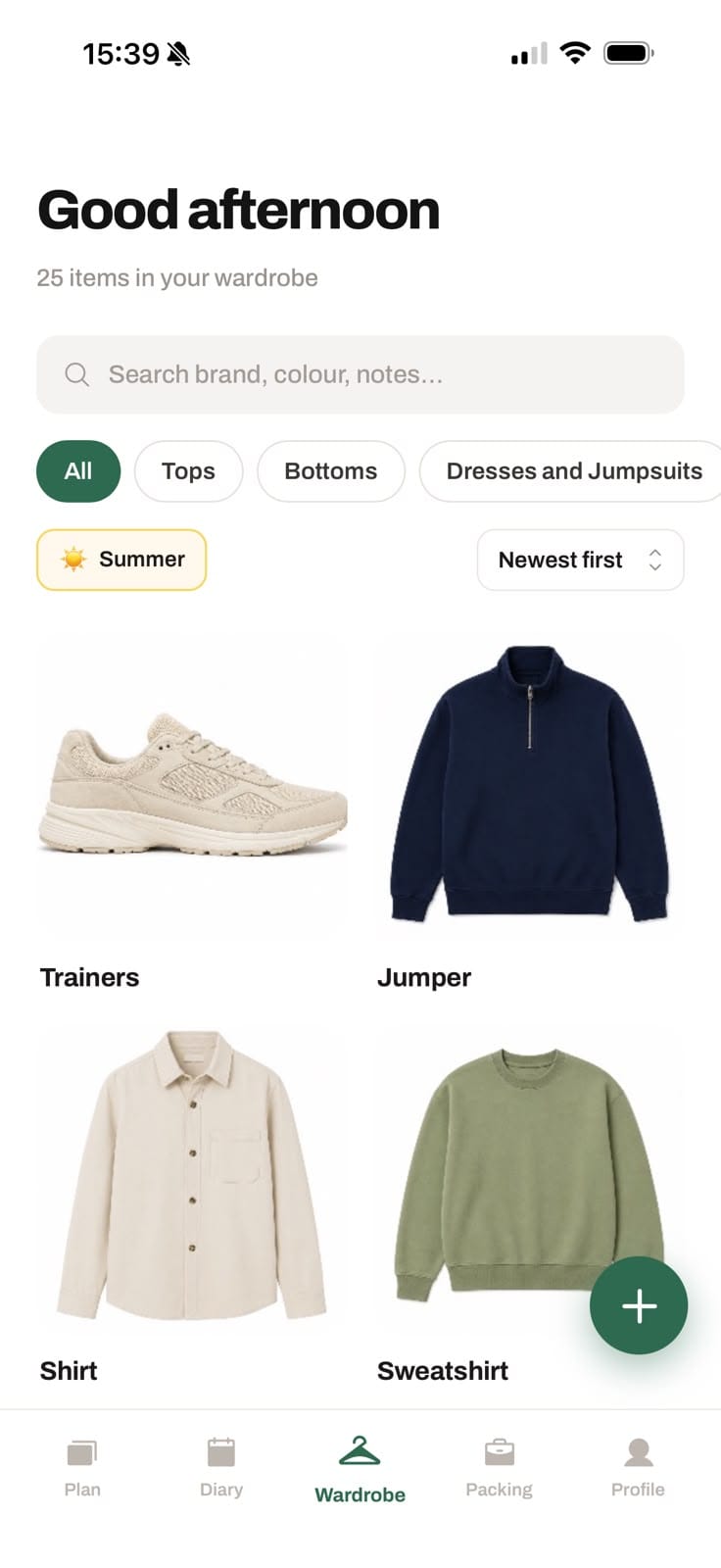 The Dayclo wardrobe grid